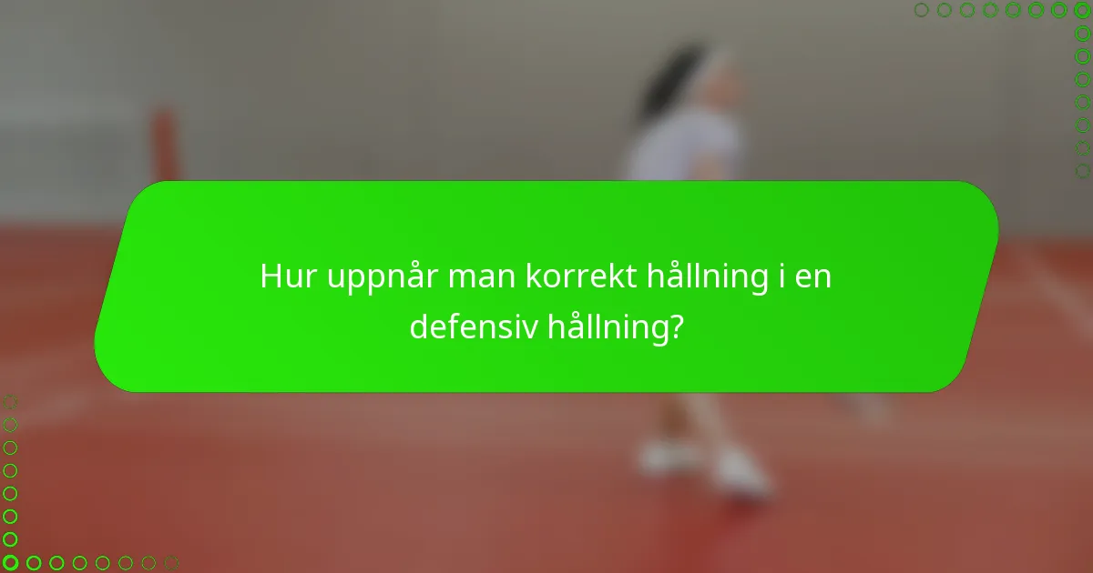Hur uppnår man korrekt hållning i en defensiv hållning?